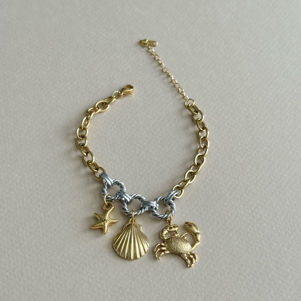 Crab Charm Bracelet #1754 - Picture 2 of 3